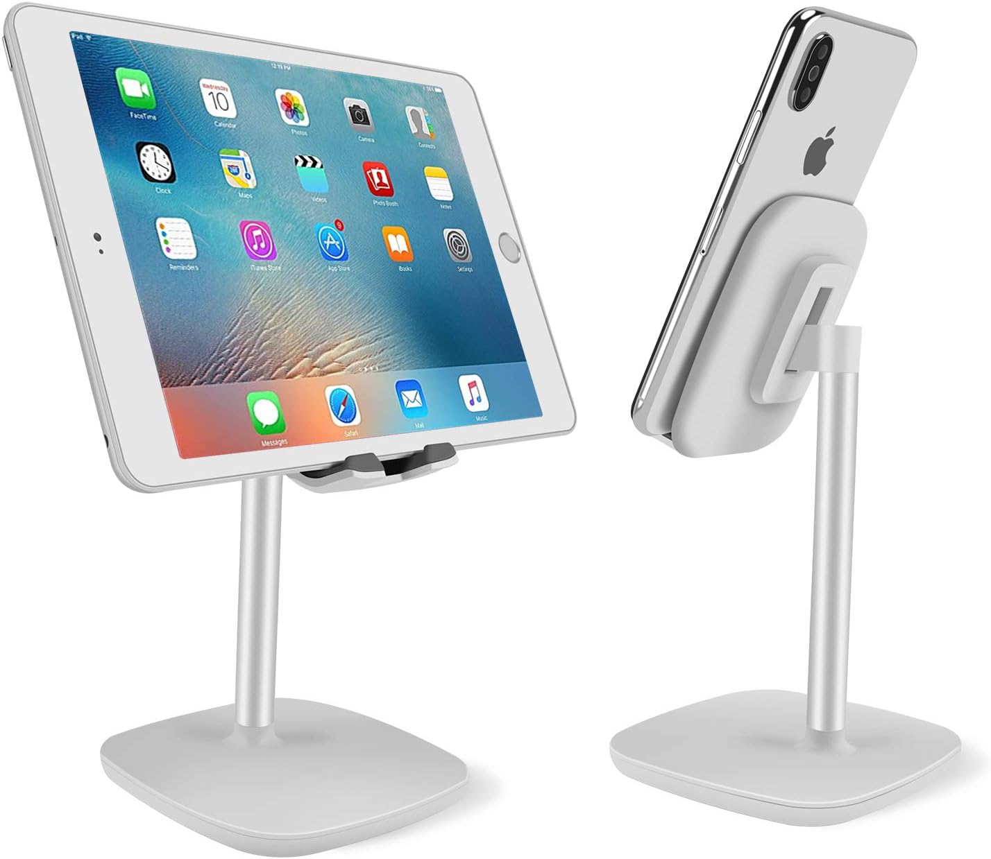 Cell Phone Stand,Tablet Holder ,Adjustable Phone Stand for Desk with Multi-Angle and Height Compatible with Smart Phone and Tablet for Office/Home(White)