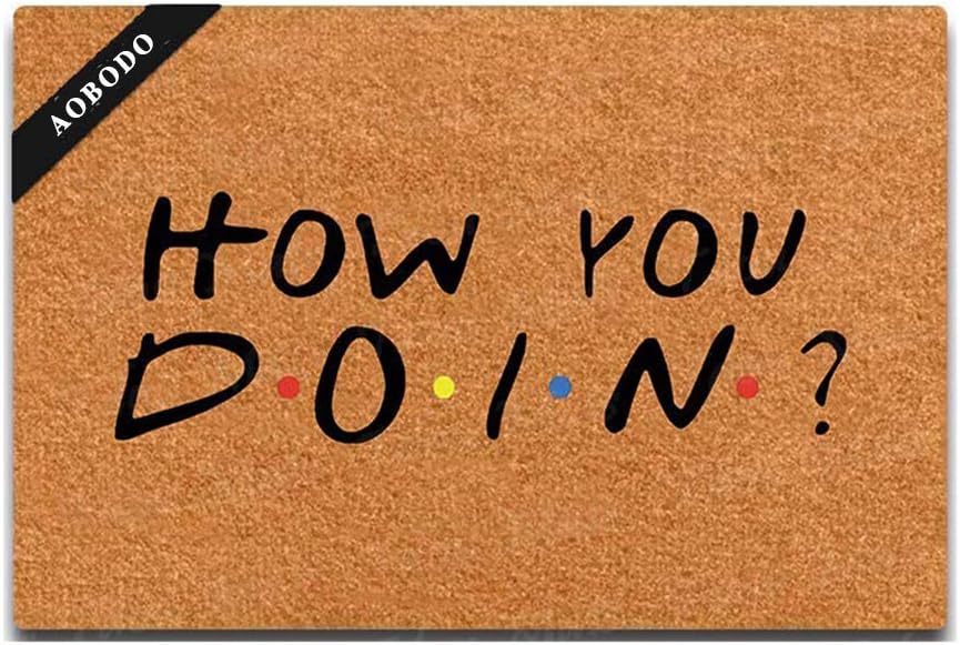 AoBoDo How You Doin Welcome Doormat Doormat Entrance Floor Mat Funny Doormat Rubber Non-Slip Doormat Decorative Indoor Outdoor Doormat 23.6 by 15.7 Inch