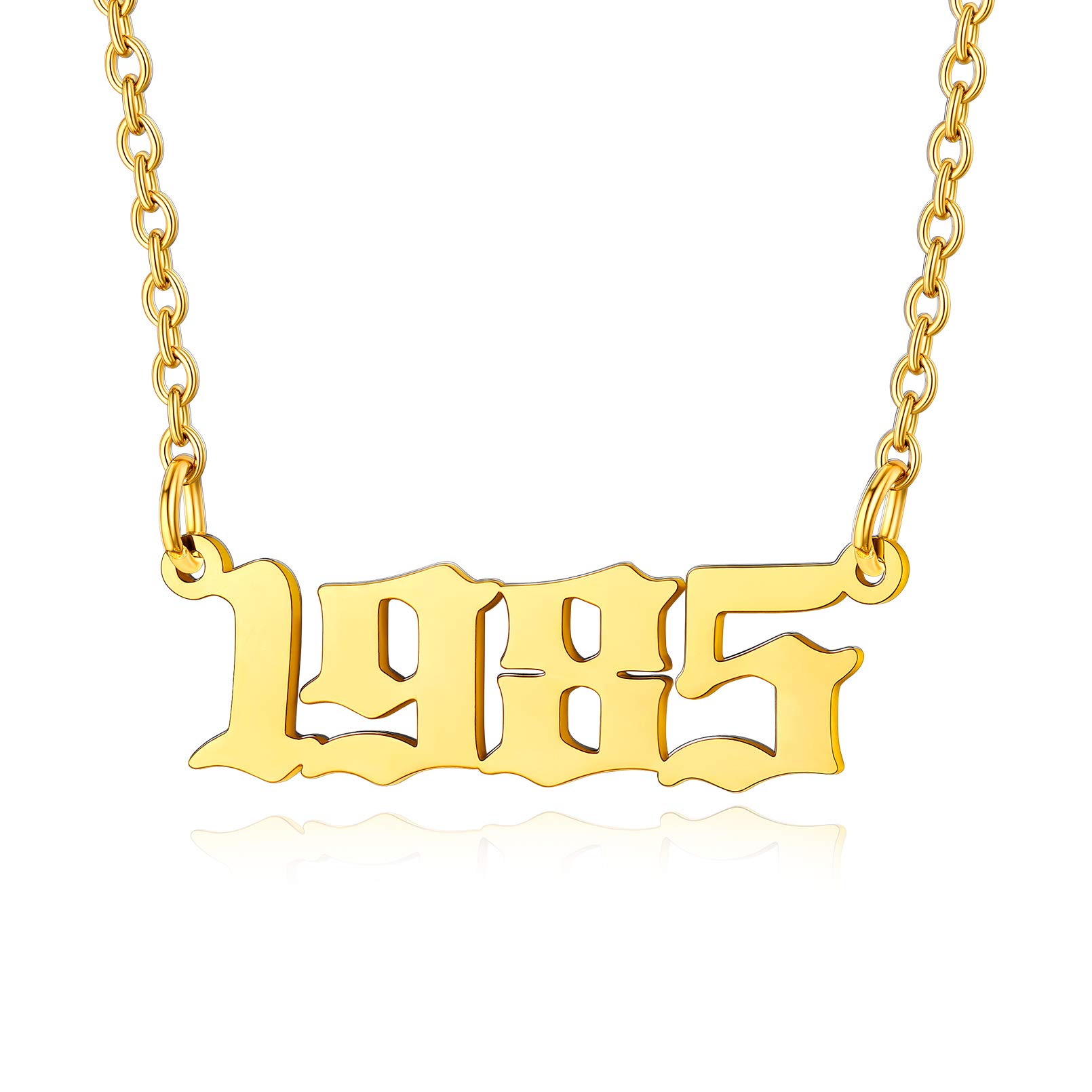 Custom4U Birth Year Gifts Necklace Gold Plated 1985 Necklace Mother Wife Dailywear Birthday Necklace for Women — image 1