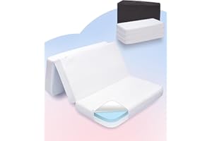 Mecc ecoh Fold Pack and Play Mattresses, Portable Breathable Pack and Play Mattress, Reversible Memory Foam, Water Resistant Lining for Travel Outdoor, Fit for Graco, Pamo Etc., 38"x26"x3"