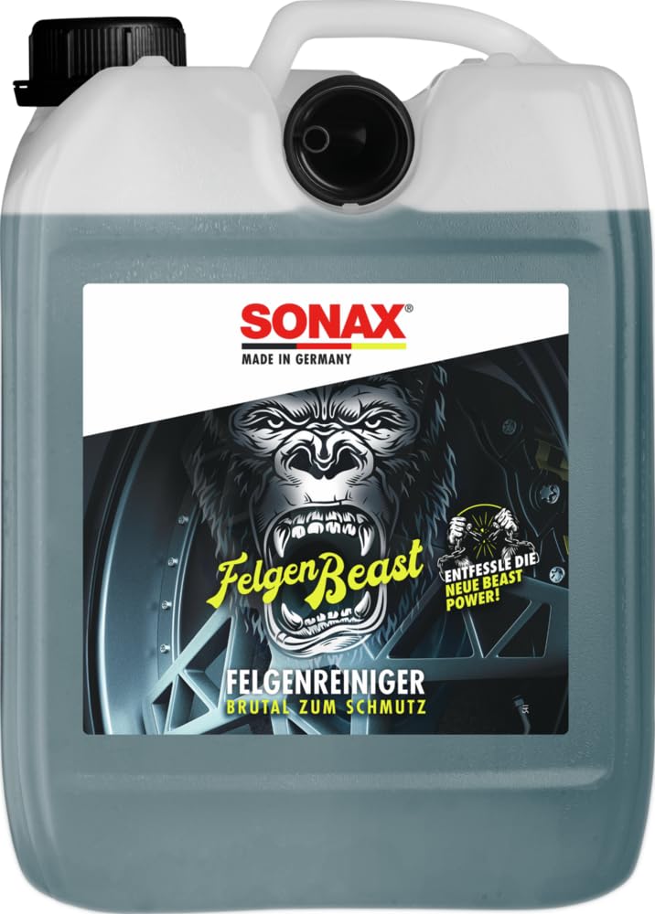 SONAX FelgenBeast (5 Liter) Felgenreiniger für alle polierten, verchromten und matten Stahl- & Leichtmetallfelgen | Art-Nr. 04335000