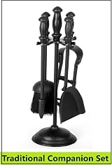 Unibos 5pc Companion Set Traditional Fireplace Tools Black 17in view 2