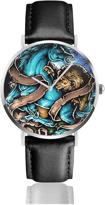 Montre Bracelet à Quartz Pour Homme Et Femme Avec Motif Lion