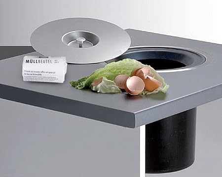 Wesco Ergo-Master Einbau Abfallsammler mit 40x Müllbeutel für die Arbeitsplatte mit Edelstahl Deckel ab 40 cm Unterschrank Br