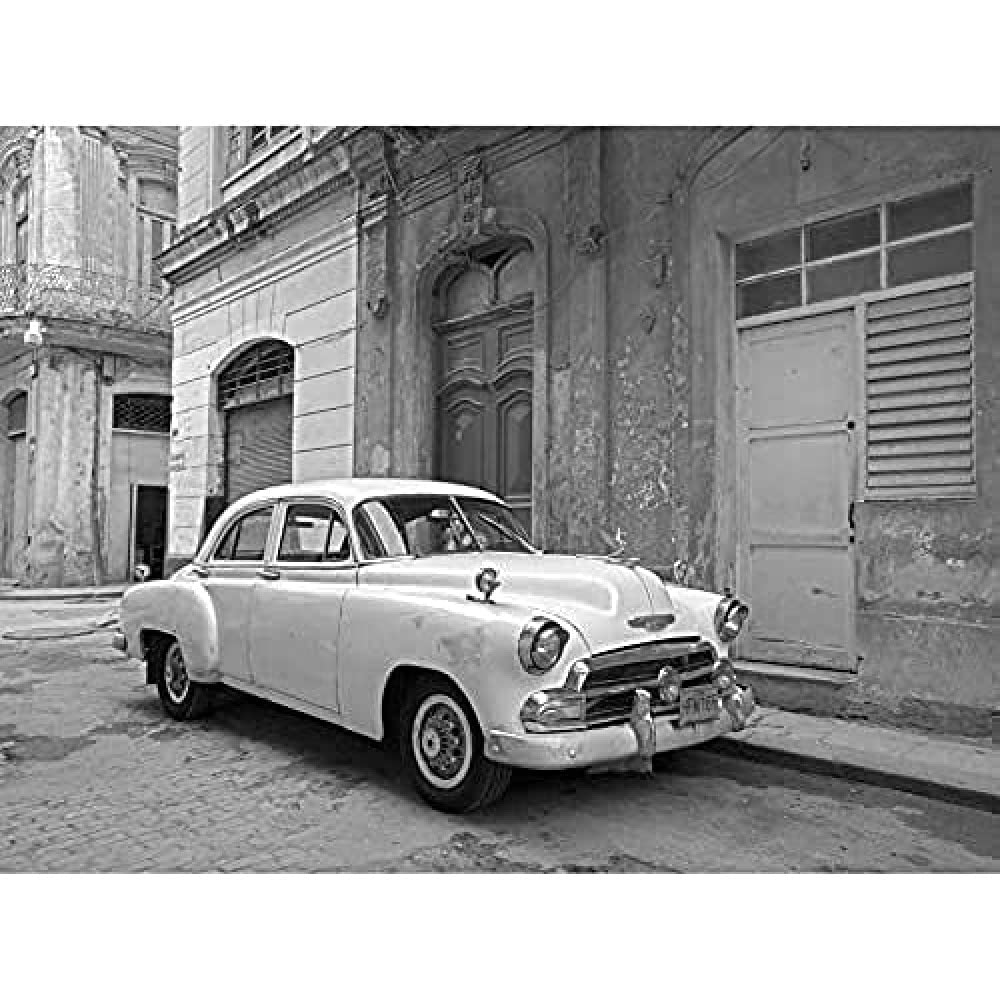 Highsmith Old Car Havana Cuba BW Photo Art Print Canvas Premium Wall Decor Poster Mural