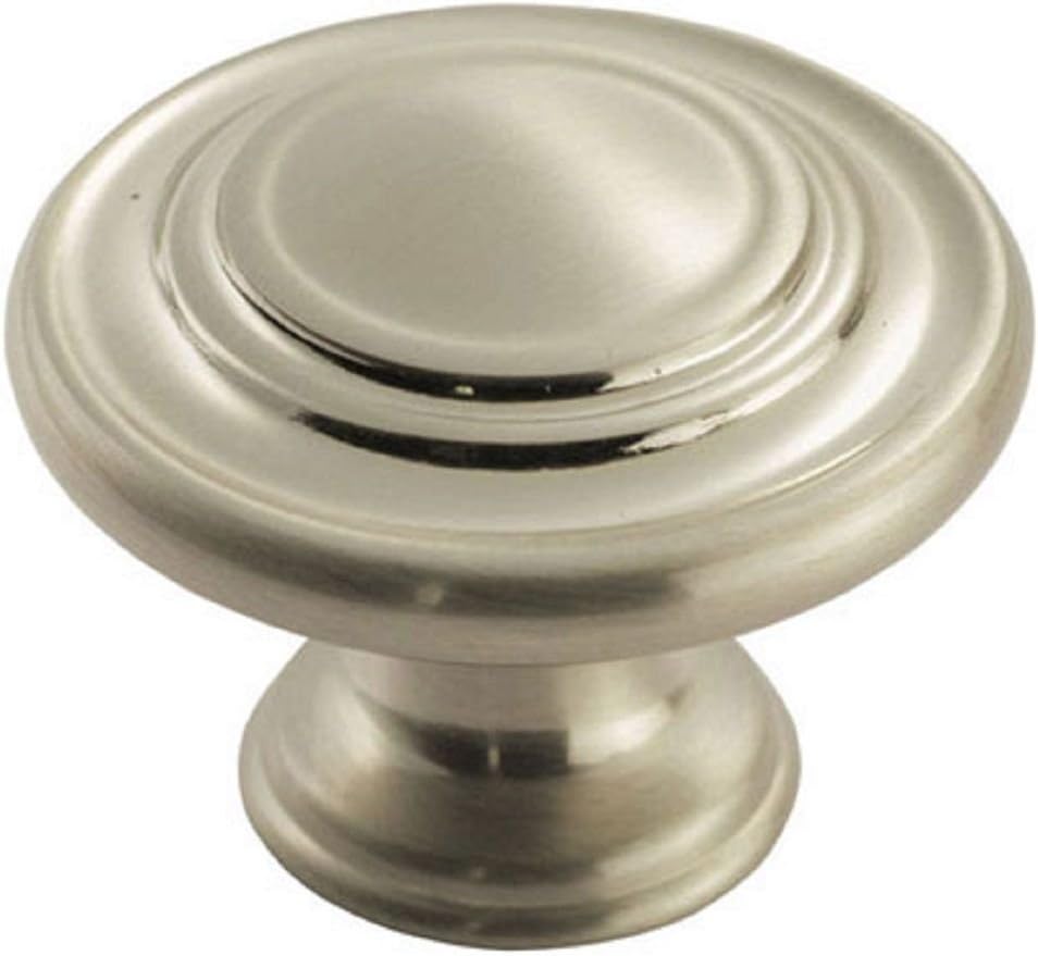 Chivrose Ltd Traditional Style Shaker Pattern Cabinet Cupboard Kitchen Wardrobe Door Pull Knob Handle 34mm Diameter (Satin Nickel (SN))