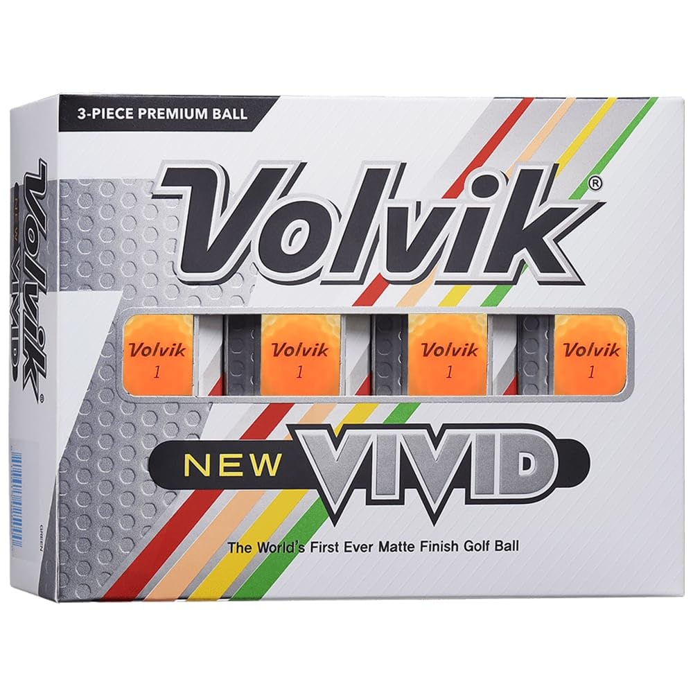 Volvik Vivid Golf Balls: Matte Orange, Dozen