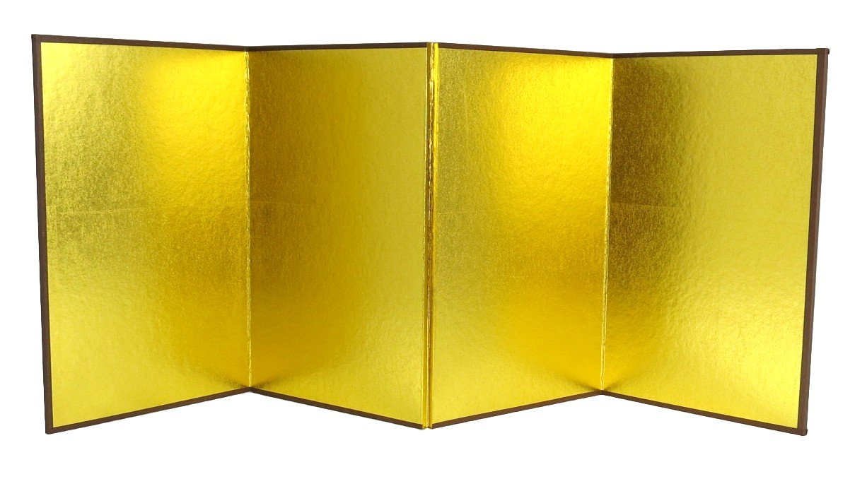 ミニ金屏風 4曲 20.5cm×52.2cm 屏風商品画像