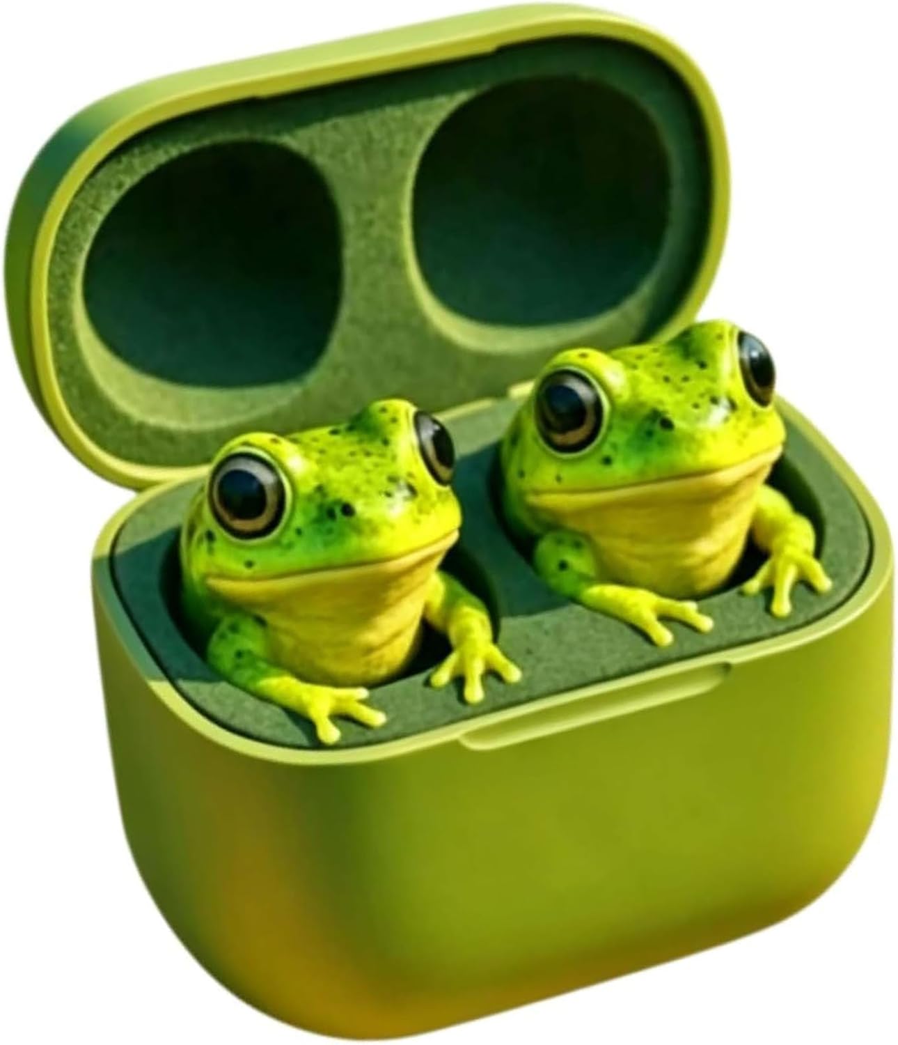 Frog Earbuds Wireless Bluetooth, Cute Animal Shaped Bluetooth Earbuds with Charging Case, Wireless in Ear Headphones, Deep Bass, Noise Reduction, IPX4 Waterproof, Gift for Kid & Adult (Frog)