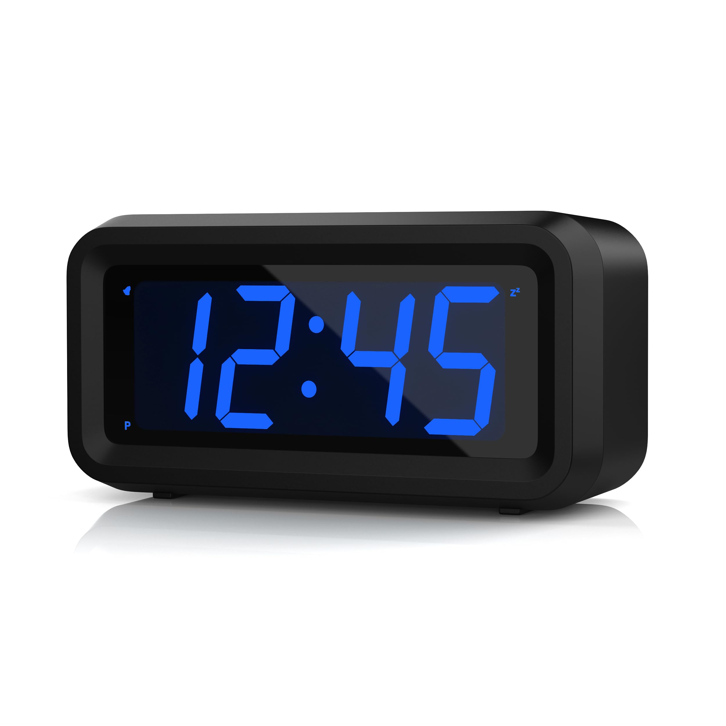Photo 1 of KWANWA Small Digital Alarm Clock, 1.2inch Dark Blue LED Digits, Adjustable Brightness, Dim Night Model, 12H/24H, Battery Operated, Wall Mount, Snooze, Clock for Kids Bedroom, Small Travel Clock