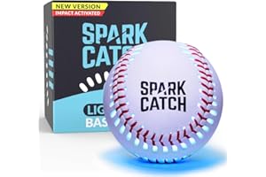SPARK CATCH Light Up Baseball, Glow in The Dark Baseball, Sports Gear Accessories Gifts for Boys 8 9 10 11 12 13 14 15 Years Old, Kids Teens All Ages Gift Ideas