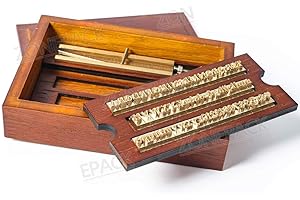 ZONEPACK Stamping Mold Copper Brass Stamping Flexible Letters Numbers Alphabets Symbols Characters Molds CNC Engraving Molds for Hot Foil Stamping Machine (83pcs Time New Roman with Wood Box)