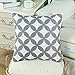 CaliTime Pack of 2 Soft Canvas Throw Pillow Covers Cases for Couch Sofa Home Decoration Modern Circles Rings Chain Geometric 18 X 18 Inches Medium Grey