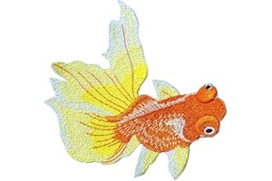 Fish Pattern Cloth Patch Handmade DIY Embroidery Fish Patches Cute Sew Applique Clothes Decoration Accessories,Orange Conveni