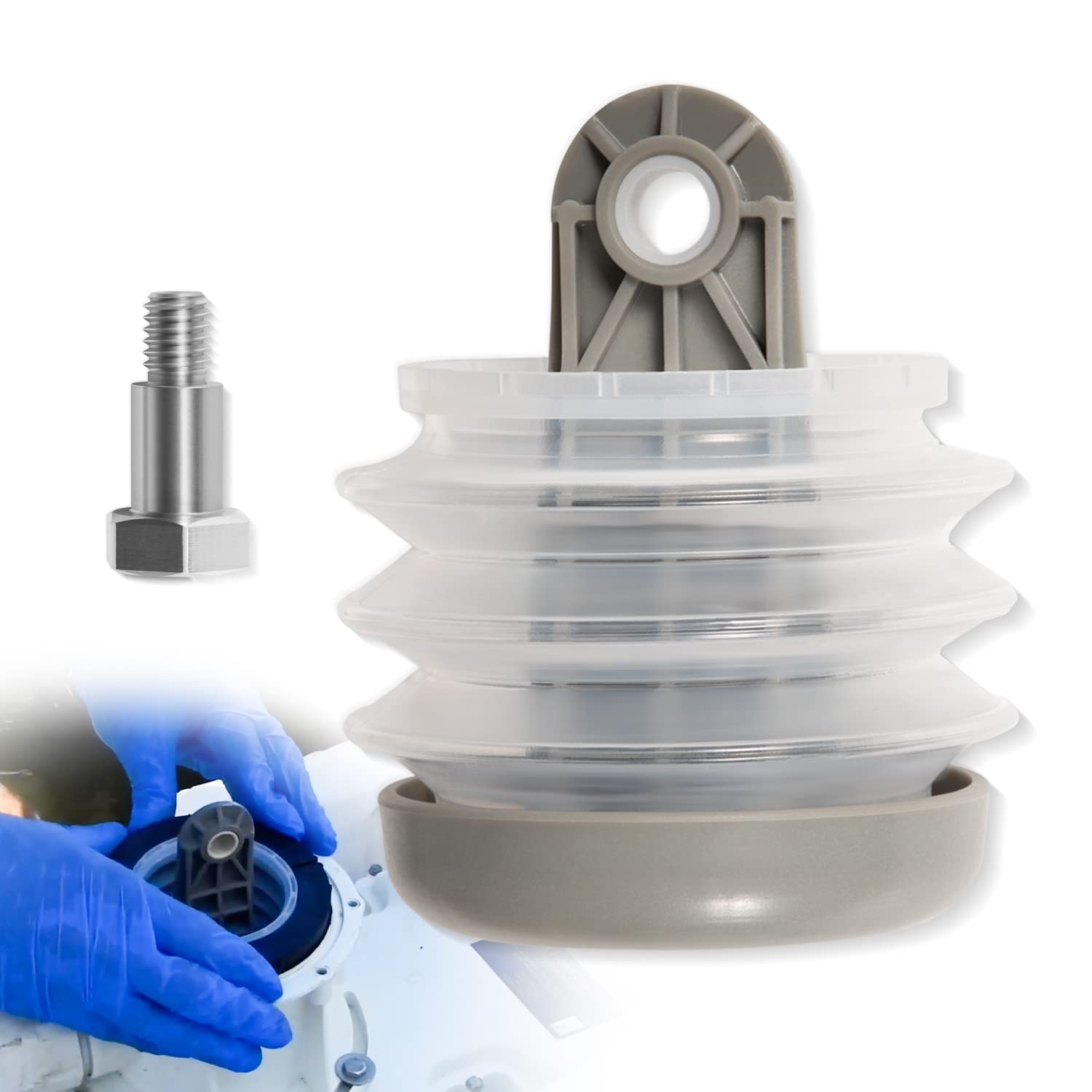 Photo 1 of 385230980 Pump Bellow Kit Toilet Pump Bellows S/T Pump Kit Fit for Dometic/Sealand VG & VHT Series, Vacuflush S Series, J Series Vacuum Pump & T Series Discharge Pump, Including Bushing and Bolt