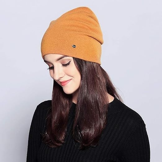 Amazon Co Jp Mumuwu ニット帽 帽子 キャップ 女性のビーニー帽子女性のウールカジュアル秋冬のブランドの新しい二重層太い19 ニット女の子skulliesビーニー Color イエロー ホーム キッチン