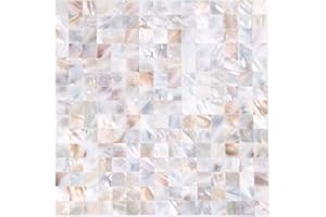 REOVATILE 5 - Sheet Pearl Shells Tile Peel and Stick Backsplash, Self Adhesive Wall Tile for Kitchen, Bathroom, Bedroom (11.8"X11.8", Colorful Nature)