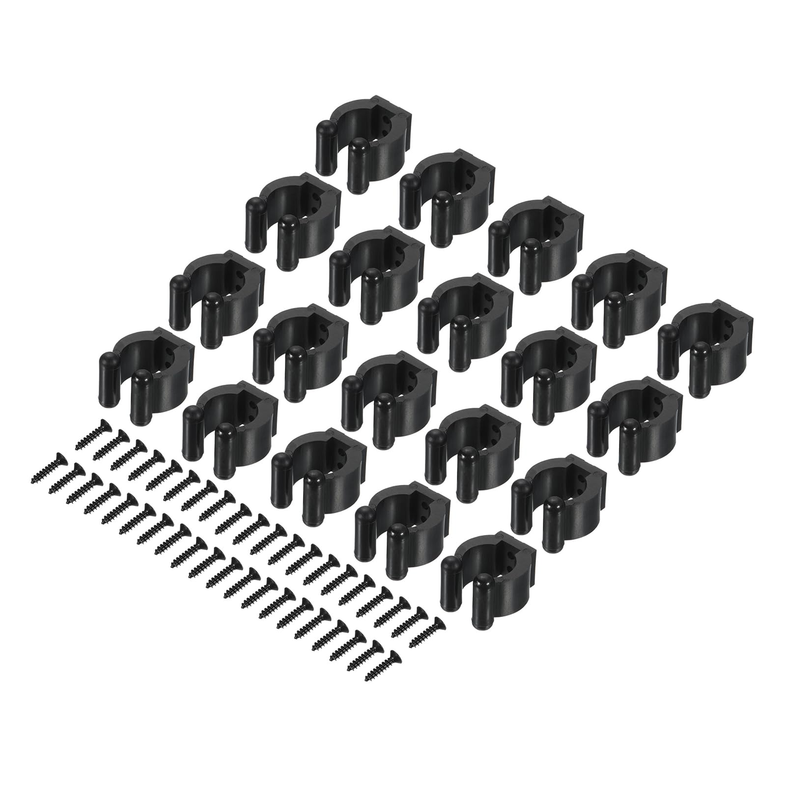 M METERXITY 20 Pack Billiards Cue Locating Clip Holder - Plastic Lightweight Pool Stick Clips, Wear-Resistant, Apply to Fishing Rod Pool Cue (17mm Dia, Black)