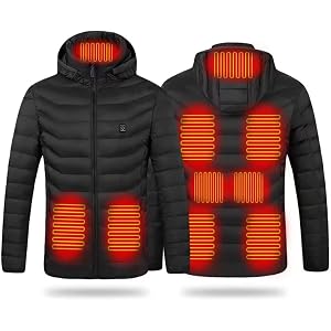 Earneo Heated Hoodie for Men Women Heated Jacket with 3 Heating Levels Multiple Heating Zones Lightweight Zip Coat Outdoor