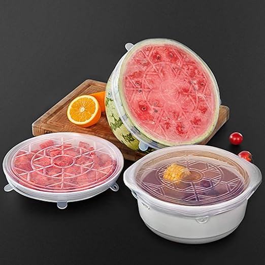 3 Packs de silicona Stretch tapas, tapas reutilizables for ...