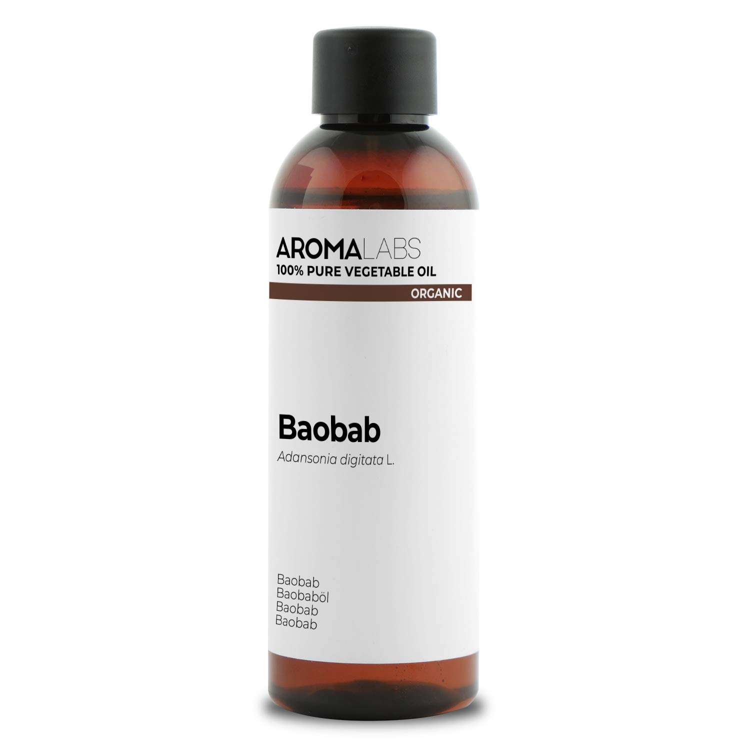 ORGANIC - BAOBAB Oil - 100mL - 100% Pure, Natural, Cold Pressed and Cosmos Certified - AROMA LABS (French Brand)