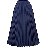 Kate Kasin Women's High Waist Pleated A-Line Swing Skirt KK659