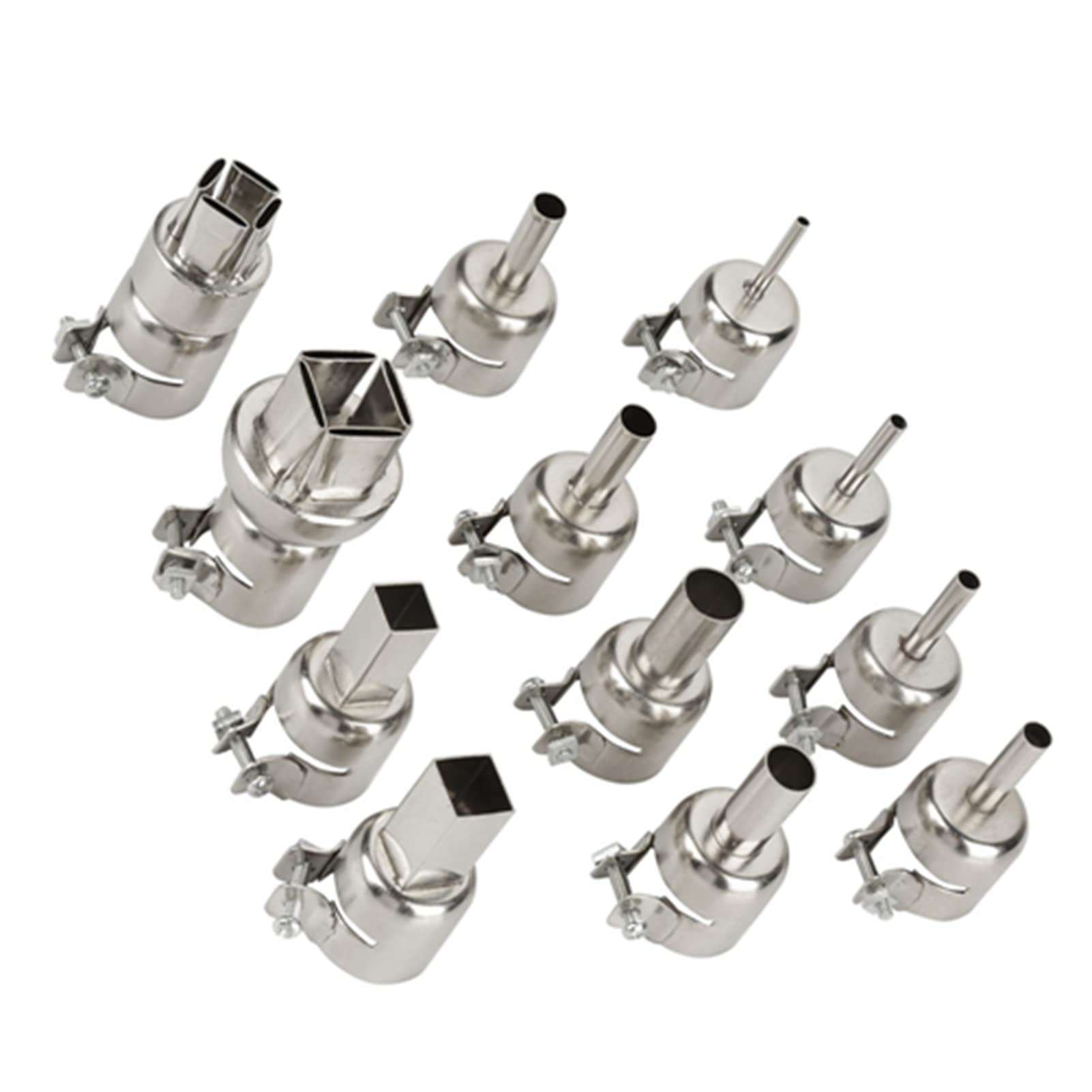 12pcs Heat Gun Nozzles Hot, Soldering Equipment Tips Air Gun Nozzles Welding Nozzles Kit Repair Tool Accessory for 850 Hot Air Gun Soldering Station