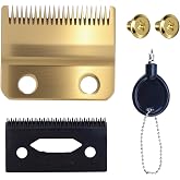Professional 2-Hole Stagger Tooth Replacement Blade Set Gold, Compatible with Wahl 5 Star Cordless Magic Clip Hair Clipper