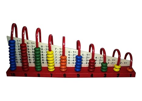 ISRE 10-Grade Wooden Counting Abacus Frame for Kids Ages 3+ Years Multi Color