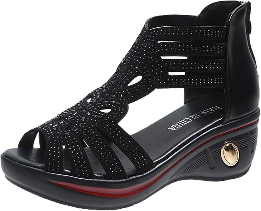 Sandales Femme t Talon Compens Souples Escarpins Bout Carr Loisirs 