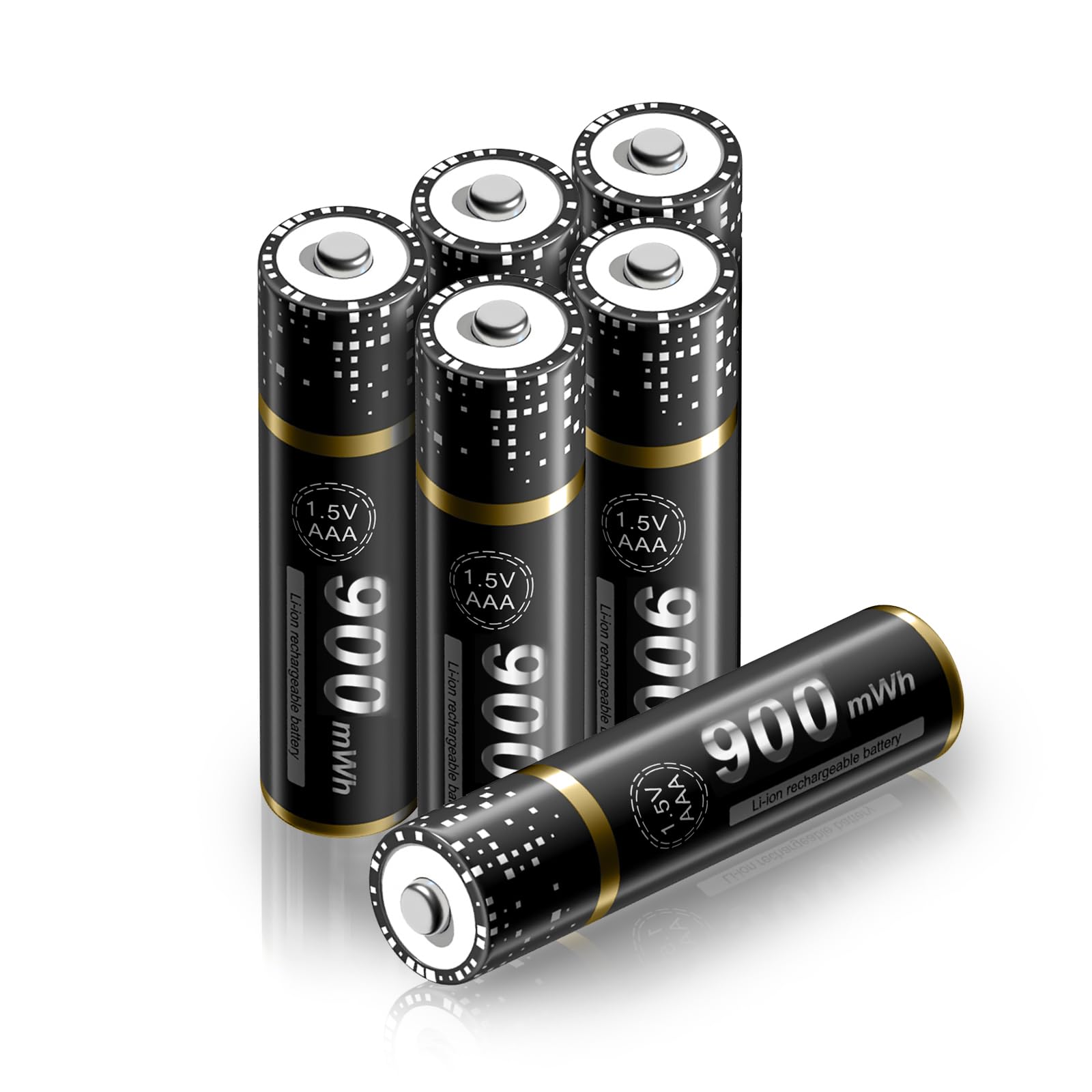 Photo 1 of 6 Pack Rechargeable AAA Lithium Batteries, Long-Lasting Triple AAA Batteries,Fast Charge,Up to 1500 Cycles, AAA Rechargeable Batteries for Outdoor Solar Lights,Flashlight,Temperature Monitor