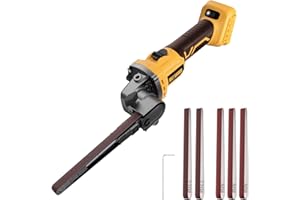 VERVEWAVE 20V MAX Cordless Bandfile Sander Compatible with DeWalt 20V Battery, 6 Variable Speed, Rotate 170° Adjustable, Quick Belts Change, Power Tool Belt Sander for Woodworking, Paint, Metal Rust (Tool Only)