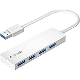 BYEASY USB Hub,USB Splitter for Laptop,USB 3.0 Hub,Multi USB Port Expander,Fast Data Transfer 4 Port USB Hub Compatible with 