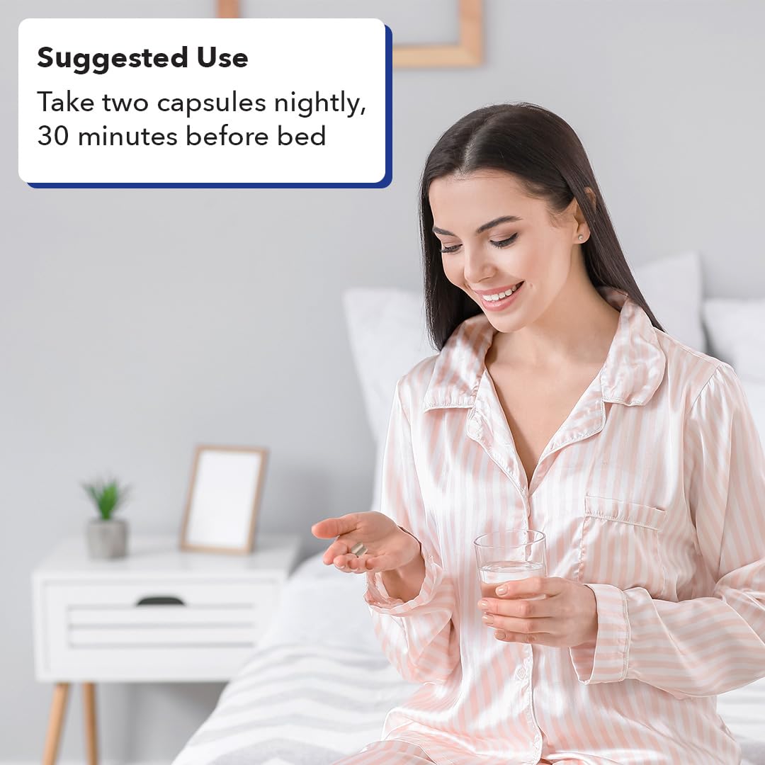 LifeSeasons Rest-ZZZ Melatonin Free - Sleep Support Supplement - Calms Nervous System - Eases Restlessness & Nerve-Related Sleeplessness - Magnesium GABA & Chamomile - 60 Capsules