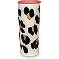 kate spade new york Cute Stainless Steel Mug, 24 Ounce Travel Tumbler, Double Wall Insulated Cup with Lid, Forest Feline