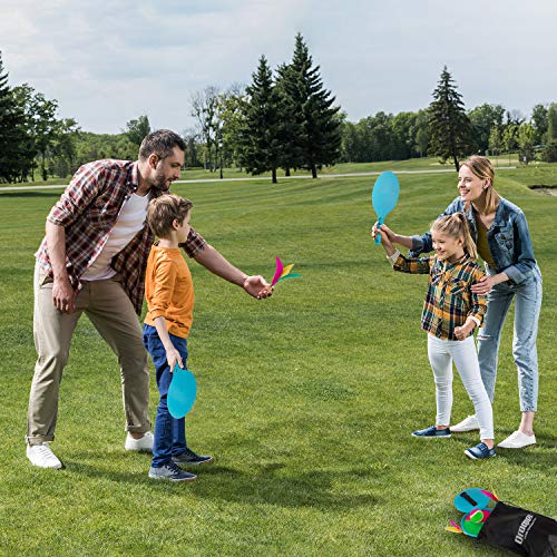Qrooper Beach Paddle Ball Set,Toss and Catch Game Set,2 in 1 Multifunctional Paddle Toys,Can Meet The Needs of The Whole Family,Great for Indoors or Outdoors Playing,Both Kids & Adults Will Enjoy it