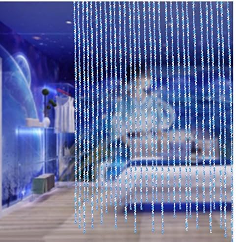 avesplit Door String Curtain Screen Wall Panel Valance Fringe Tassel Divider Decorative for Window Room wedding 39inchX78inch ES030(white+sky blue)