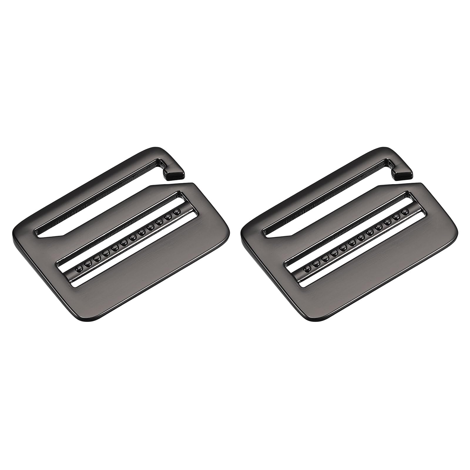 Uxcell Metal Ladder G-Hook Adjuster Slide Buckle, 2pcs 32mm(1-1/4") Inner Width for Webbing Backpack Strap, Gun-Black