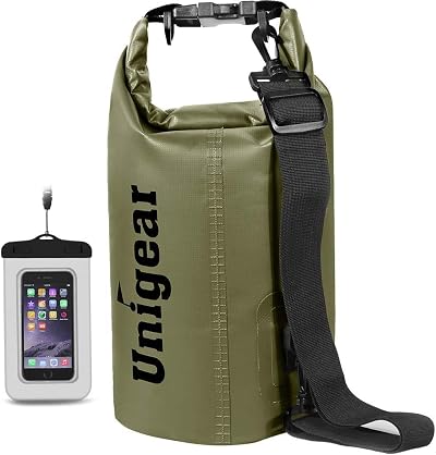 Unigear Waterproof Dry Bag 2L-40L with Phone Case, Adjustable Strap