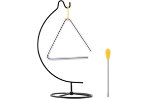 Homelavie Triangle Percussion Instrument With Striker, Hand Bell Chime for Classroom, Dinner Outdoor, Meditation Bell, Music Instrument for Adults (5 Inch)