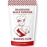 Bakers Club Artisan Diastatic Malt Powder 10oz - Enhance Flavor, Crust, Rise, Texture - Baking Bread, Pizza Crust, Pretzels,