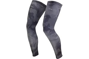 Tough Outdoors Compression Leg Sleeves - Full Leg Compression Sleeve for Men & Women, UV Leg Sleeves, Cycling Leg Warmers