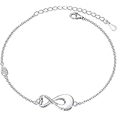 S925 Sterling Silver Urn for Ashes Infinity or Sunflower with Cross or Angel Wings Bracelet for Women
