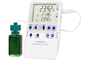 VERICOR Traceable Memory-Loc Temperature Monitoring & Data Logger Kit (TM-6440) Refrigerator Freezer Thermometer Data Logger, Calibrated with Glycol-Encased Probe, NIST Certificate Included