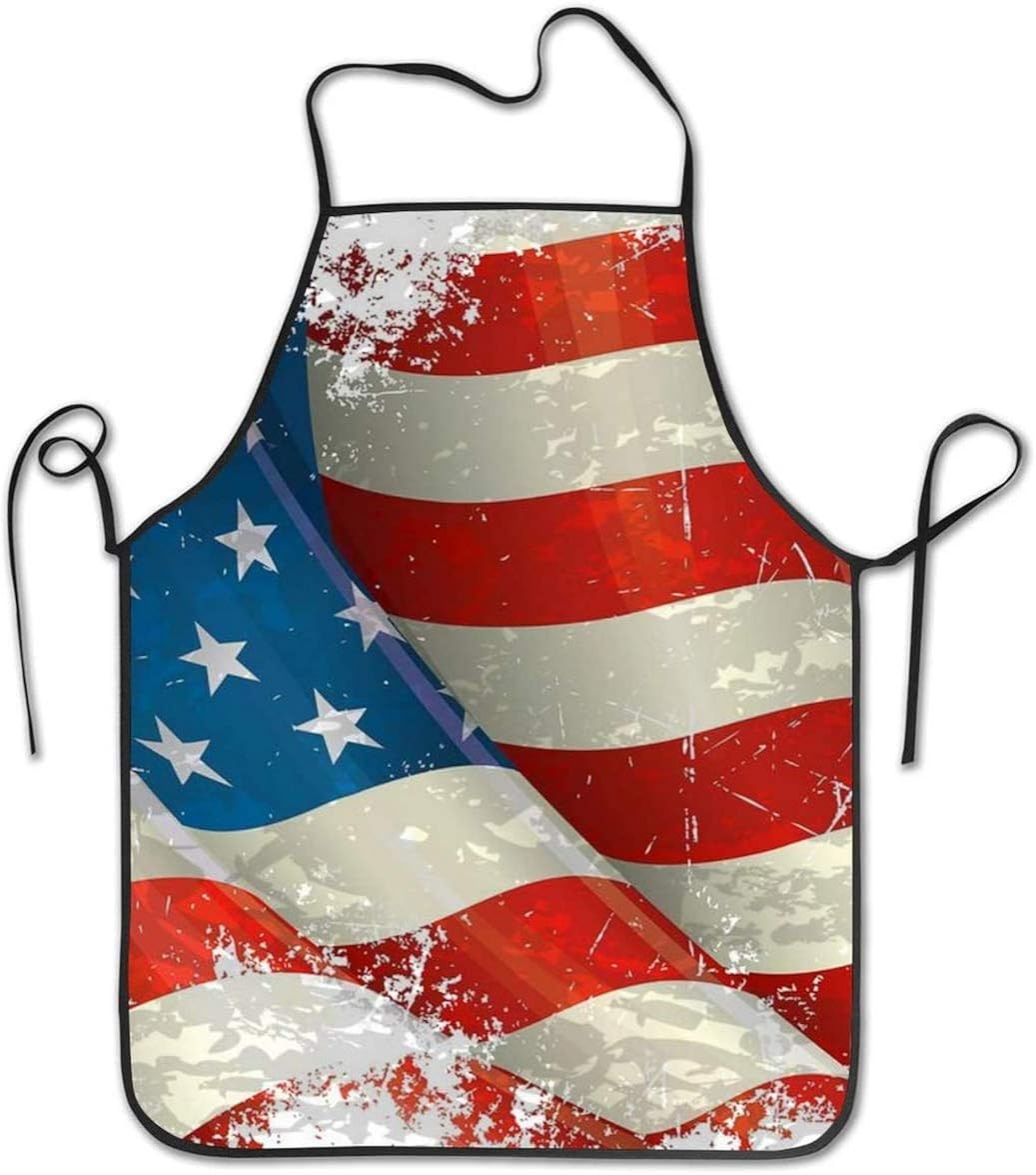 American Flag Fluttering Adjustable Apron for Men and Women, 20.4" X 28
