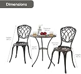 Trueshopping Cast Aluminium Bistro Set - 2 Chairs & Round Table view 6