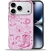Compatible with iPhone 17 Pro Max,Anti-Scratch Frosted Case Cover,Cowgirl Western Aesthetic Cowboy Pink