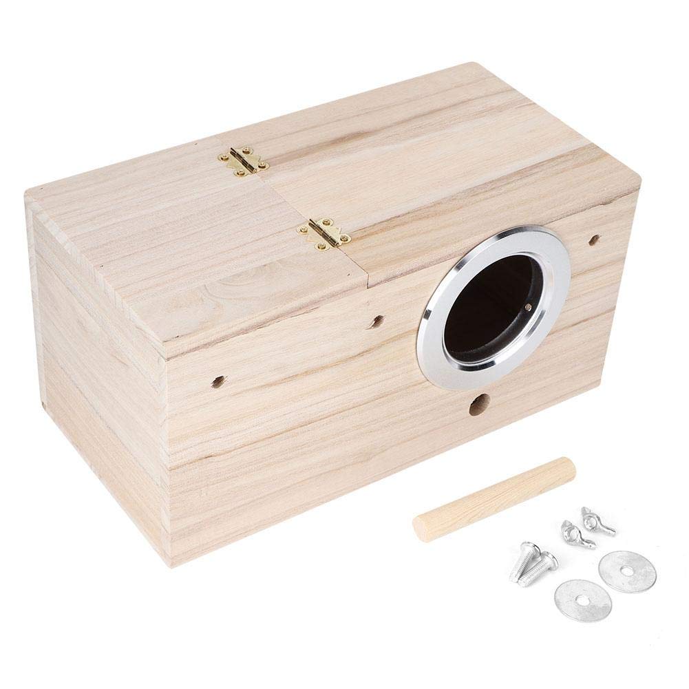 Wooden Birds Nest Natural Bird House Cockatiels Bird Breeding Box for Dove Sparrow Small Animal