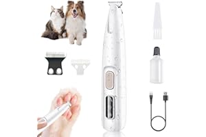 COMASUA Furry Basics Pet Hair Trimmer,Dog Paw Trimmer with LED Light, Electic Paw Trimmer with Blade - Waterproof, Rechargeable, Low Noise Pet Hair Shaver for Dogs and Cats