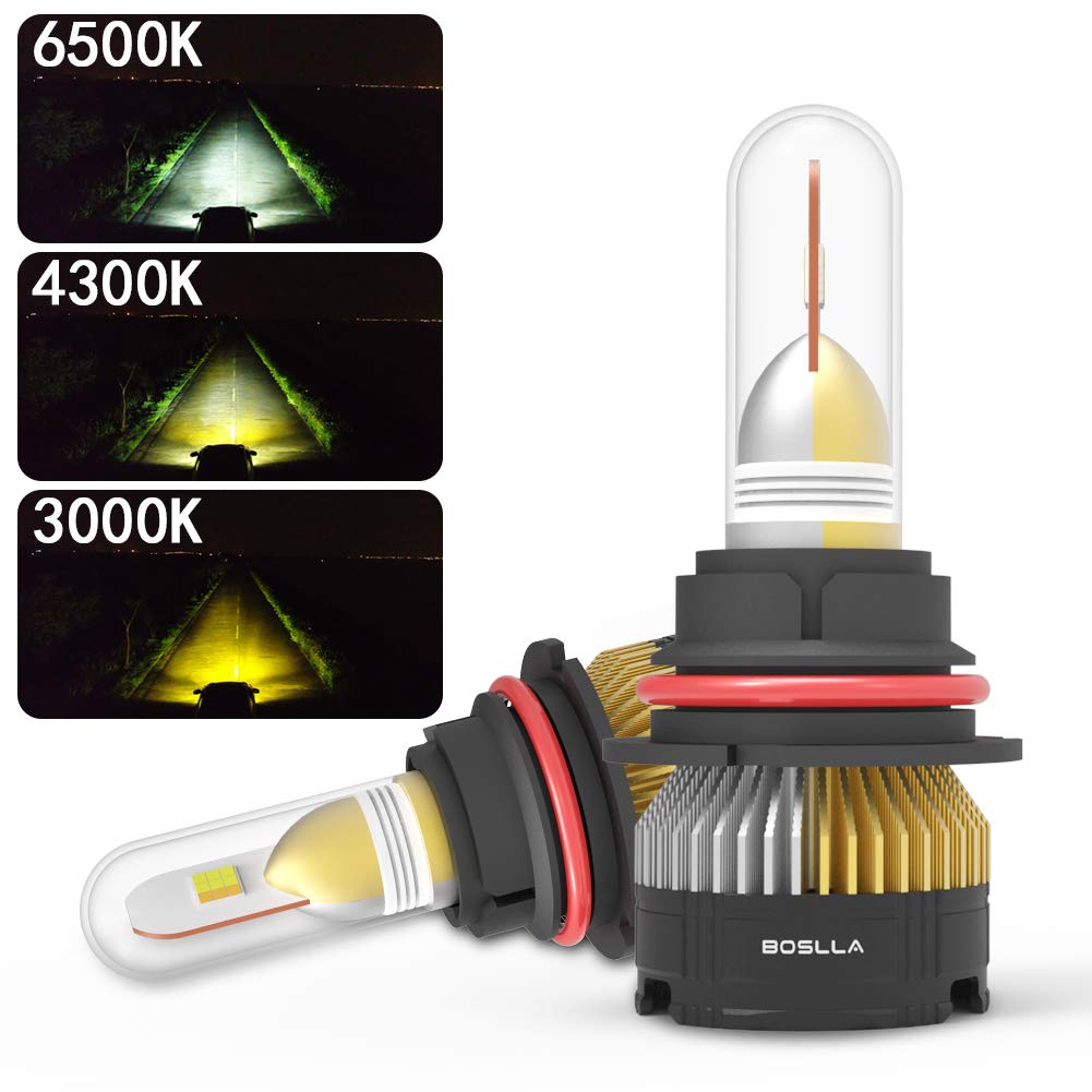 Amazon BOSLLA Headlight Bulbs LED 3 Modes For 9004 HB1 7200LM 